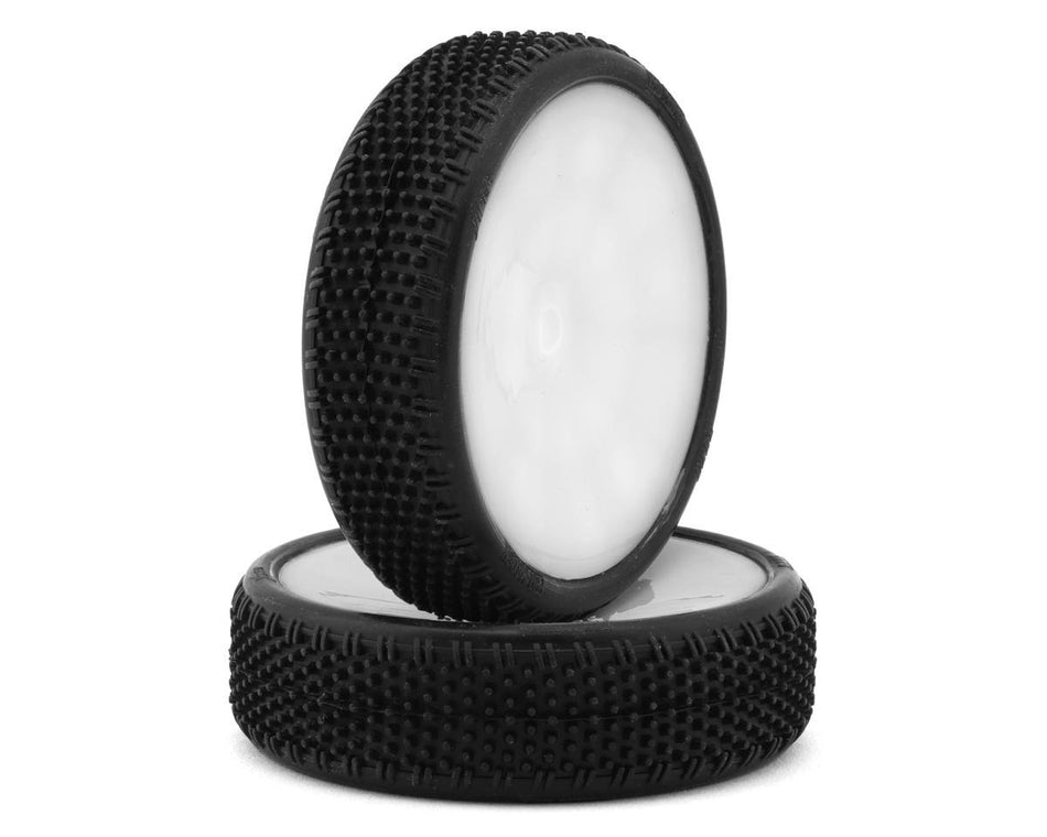 Pro-Motion Viper 2.2" 2WD Front LP Carpet 1/10 Pre-Mounted Buggy Tires (White) (C3 Green/Medium) (2) w/12mm Hex