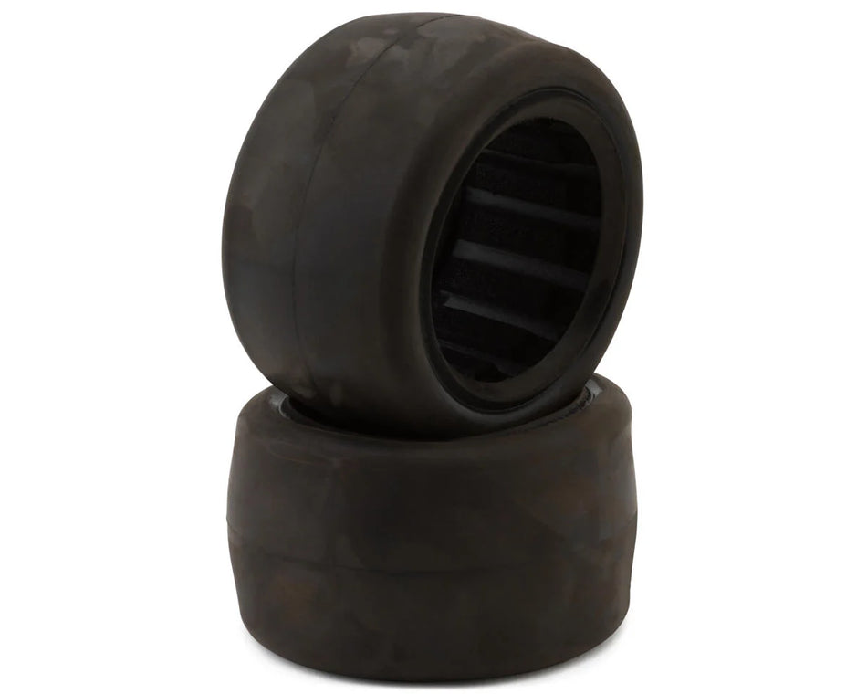 Raw Speed RC Slick Low Pro 2.2" 1/10 Rear Oval Tires (2) (Super Soft) w/Foam Inserts