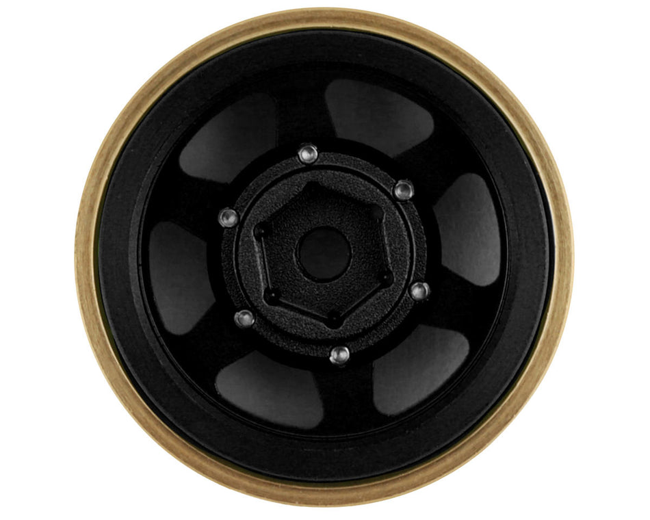Samix SCX24 Aluminum & Brass Adjustable Offset 1.0" Beadlock Wheels (Black) (4) (23.75g)