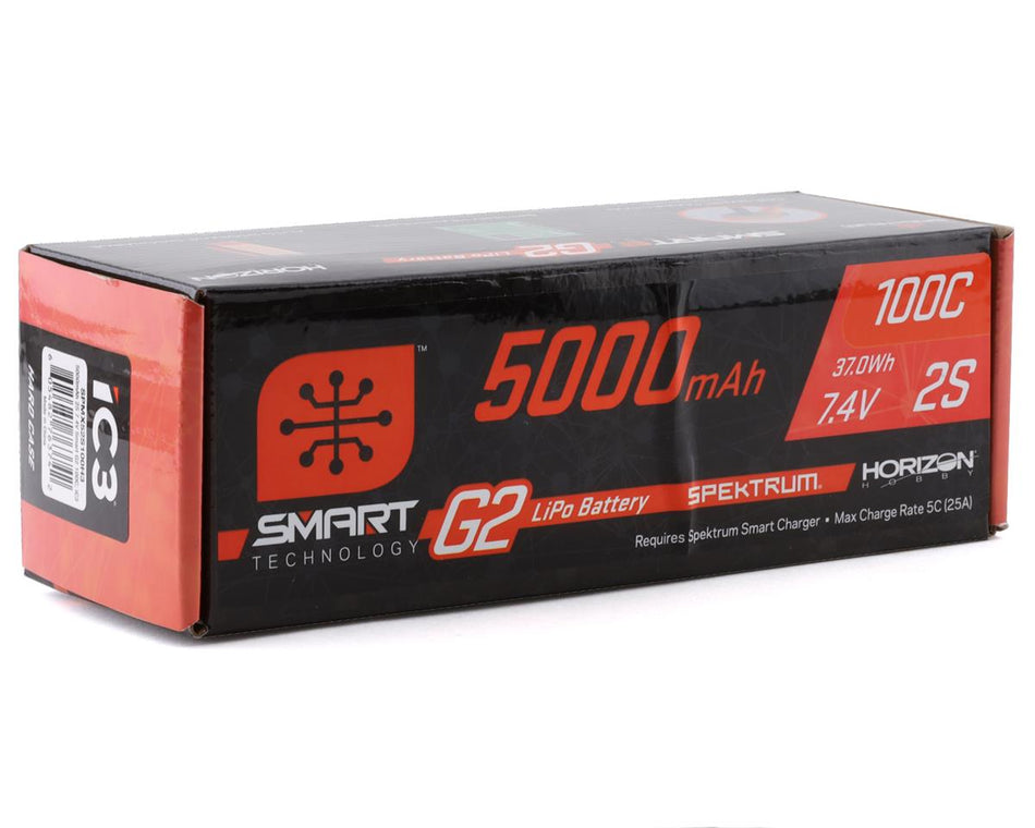 Spektrum RC 2S Smart G2 LiPo 100C Battery Pack (7.4V/5000mAh) w/IC3 Connector