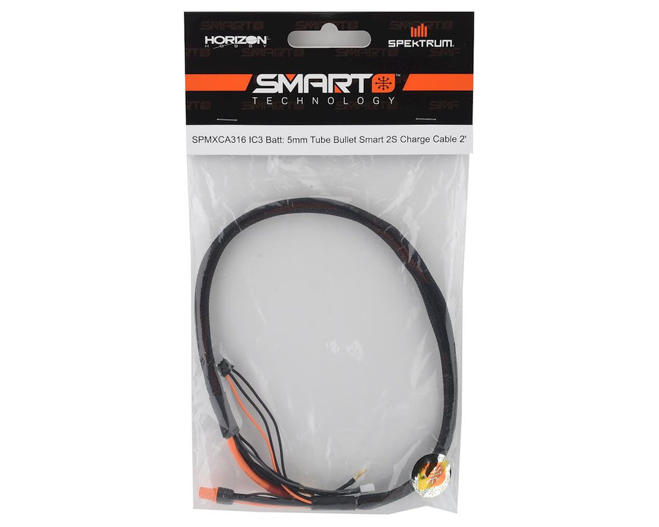 Spektrum RC IC3 Smart 2S Charge Lead w/5mm Bullets (24")