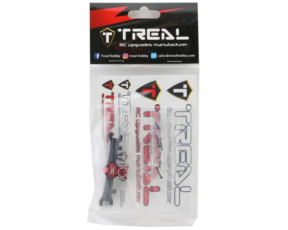 Treal Hobby Axial SCX24 Aluminum Front Axle (Black/Red)