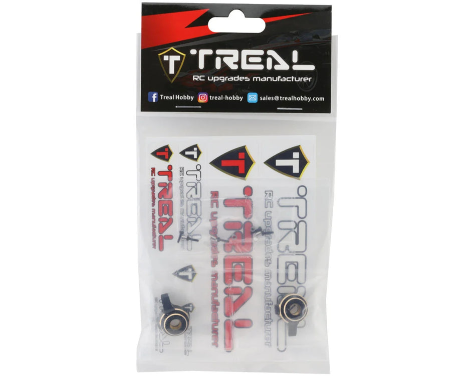 Treal Hobby Axial SCX24 Brass Front Steering Knuckles (Black) (2) (10g)