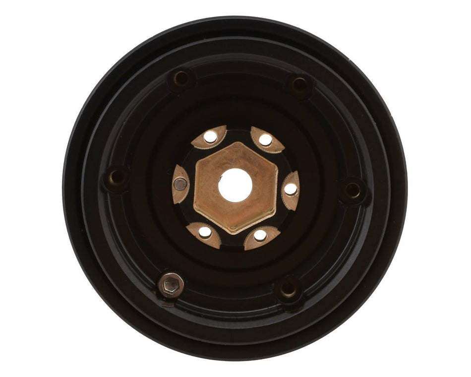 Treal Hobby Type C 1.0" 4-Slot Brass Beadlock Wheels (Black/Gold) (50g ea) (4)