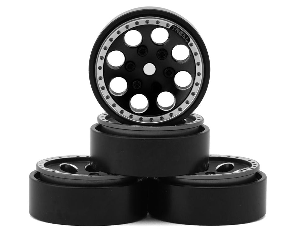 Treal Hobby 1.0" 8-Hole Beadlock Wheels (Black) (4) (22g)