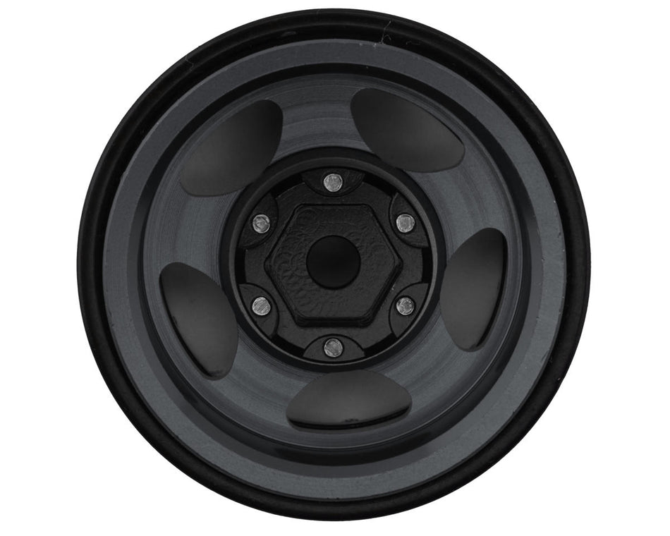 Treal Hobby Type B 1.0" 5-Spoke Beadlock Wheels (Black/Grey) (4) (22.4g)