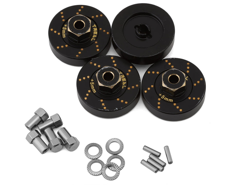 ***Treal Hobby Axial SCX24 Brass Extended Wheel Hex Hub (+5mm) (4) (12g)