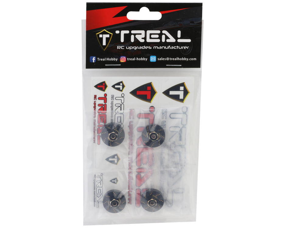 ***Treal Hobby Axial SCX24 Brass Extended Wheel Hex Hub (+5mm) (4) (12g)
