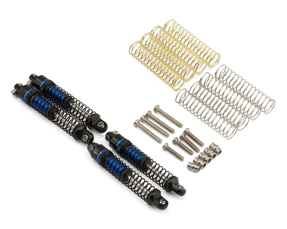 Treal Hobby Axial SCX30 29mm Aluminum Threaded Oil-fillable Long-Travel Shocks (Blue) (4)