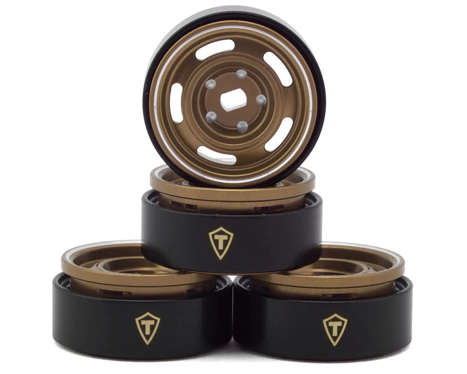 Treal Hobby 0.7" 5-Slot Aluminum Micro Rock Crawler Beadlock Wheels (Bronze) (4) (8g ea)