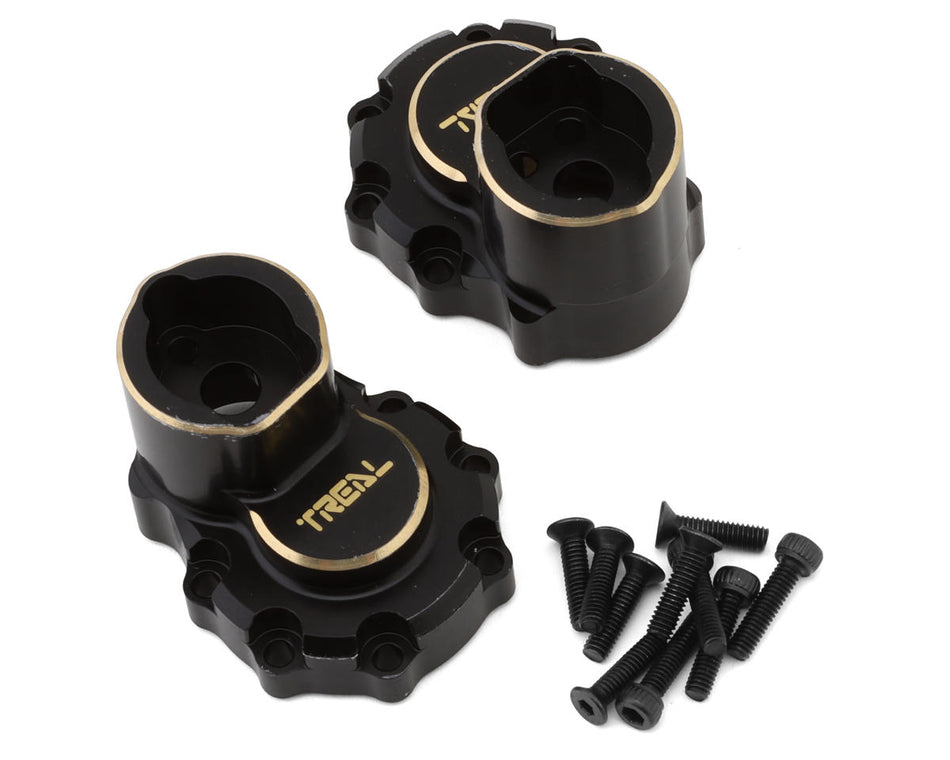 Treal Hobby Traxxas TRX-4 Brass Rear Inner Portal Housing Covers (Black) (2) (42.75g)