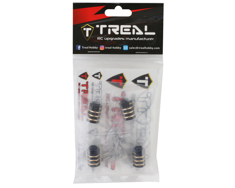 Treal Hobby Traxxas TRX-4 Brass Extended Hex Hubs (Black) (4) (+15mm)