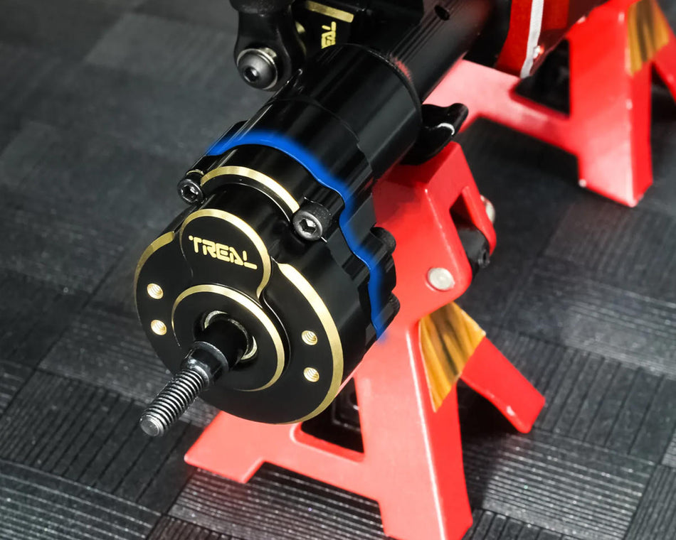 Treal Hobby Traxxas TRX-4 Heavy Brass Outer Portal Housing Covers (Black) (2) (42g)