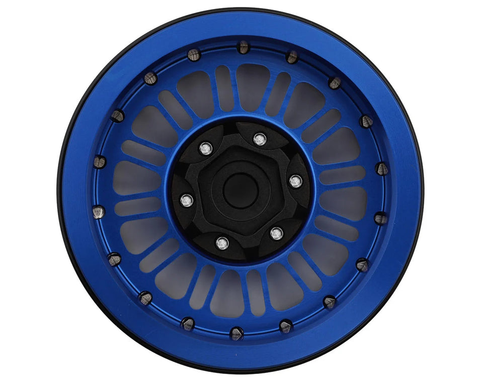 Treal Hobby 1.9" Type K Multi-Spoke Aluminum Crawler Beadlock Wheels (Blue) (4) (122.7g ea)