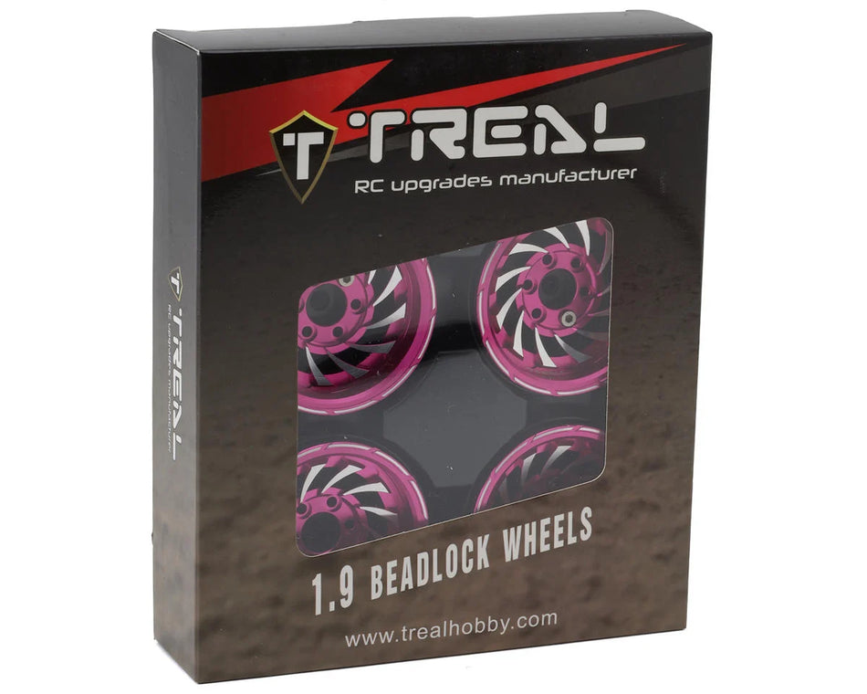 Treal Hobby Cyclone 1.9" Aluminum Beadlock Wheels (Pink) (4) (122.5g)