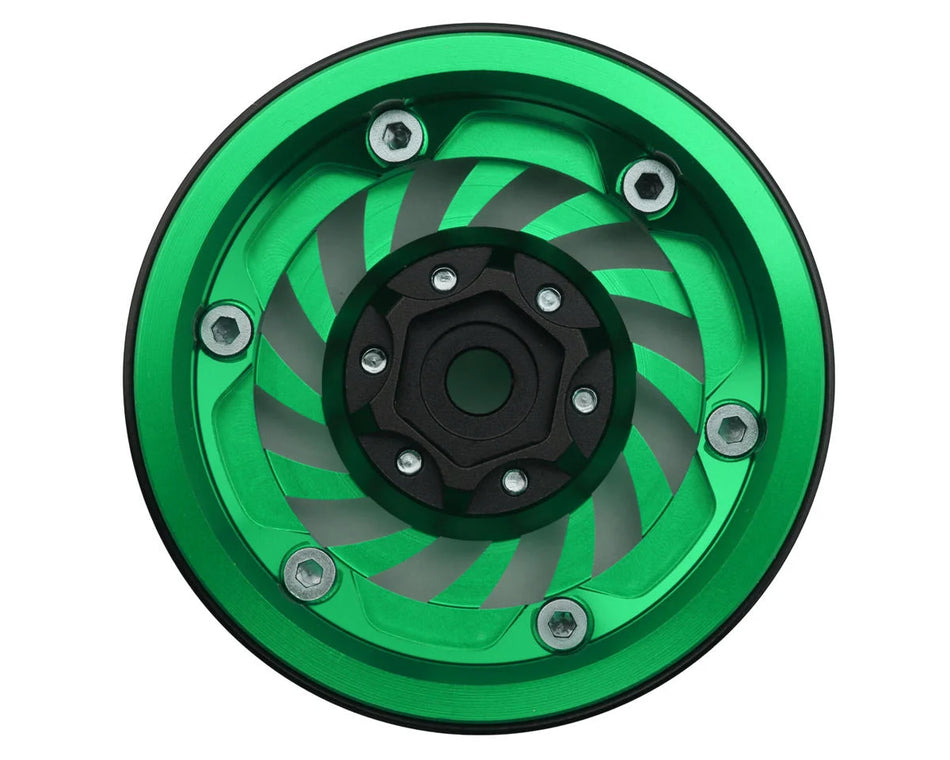 Treal Hobby Cyclone 1.9" Aluminum Beadlock Wheels (Green) (4) (122.5g)