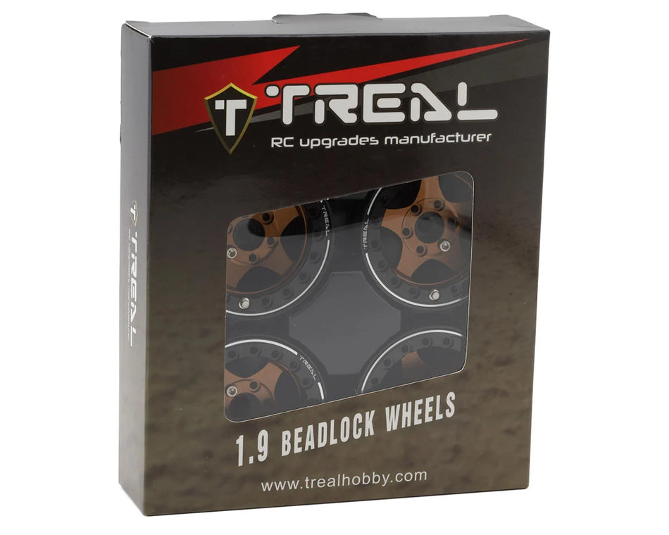 Treal Hobby 1.9" Type E Classic 5-Spoke Beadlock Wheels (Bronze/Black) (4) (126g ea)