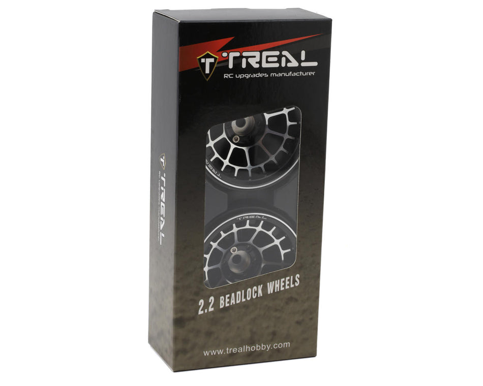 Treal Hobby 2.2" Type-A Beadlock Wheels (Black/Silver) (2)