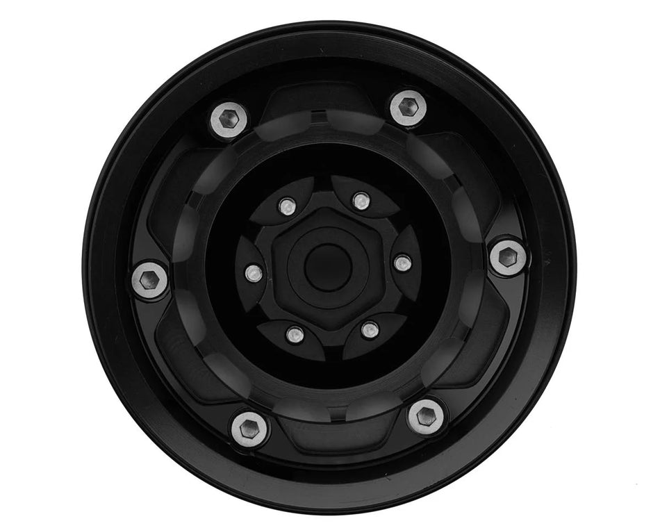 Treal Hobby 1.9" Type-M Aluminum Crawler Beadlock Wheels (Black) (4) (122.9g ea)