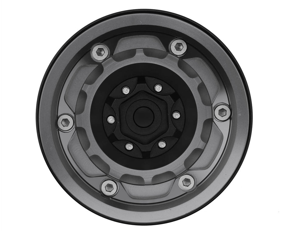 Treal Hobby 1.9" Type-M Aluminum Crawler Beadlock Wheels (Titanium) (4) (122.9g ea)