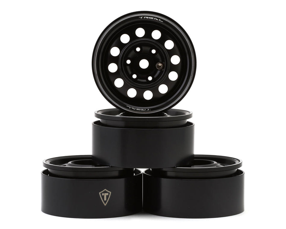 Treal Hobby Type I 1.9" Vintage 12-Hole Beadlock Wheels (Black) (4)