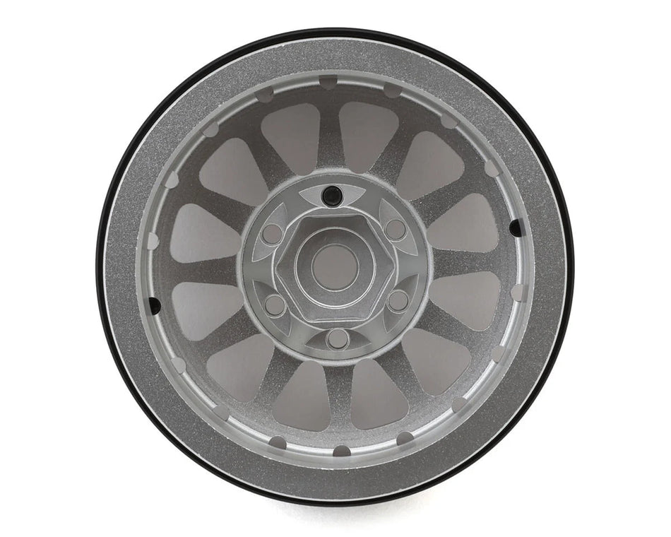 Treal Hobby Type D 1.9" 12-Spoke Beadlock Wheels (Silver/Black) (4)