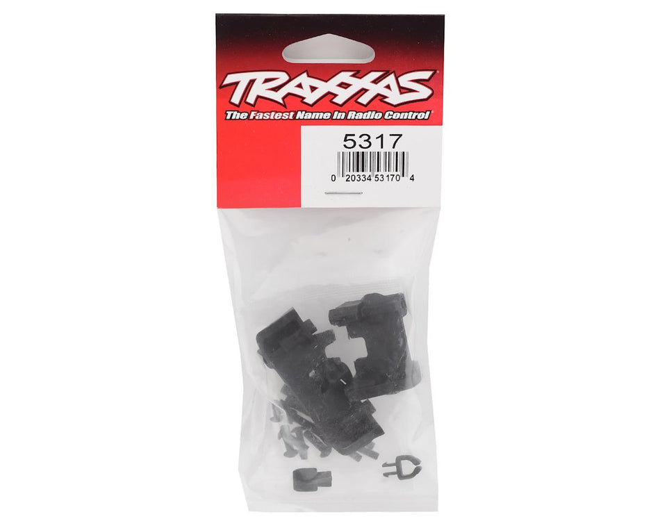 Traxxas Revo Shock Mounts front & Rear w/wire clip (1), chassis wire clips (4), 3