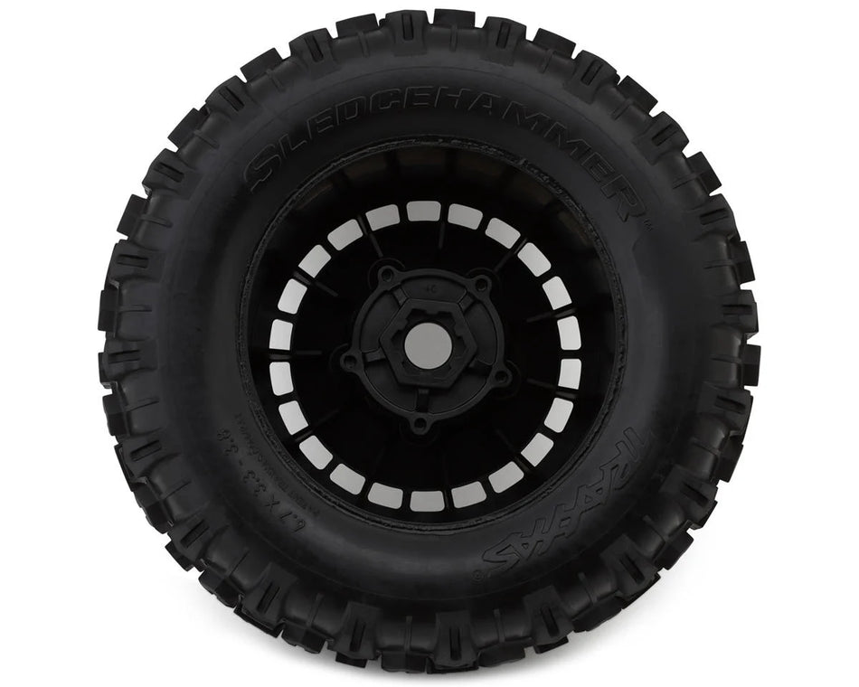 Traxxas Sledgehammer 3.8" Pre-Mounted Monster Truck Tires (Black/Grey) (2) w/17mm Splined Hex