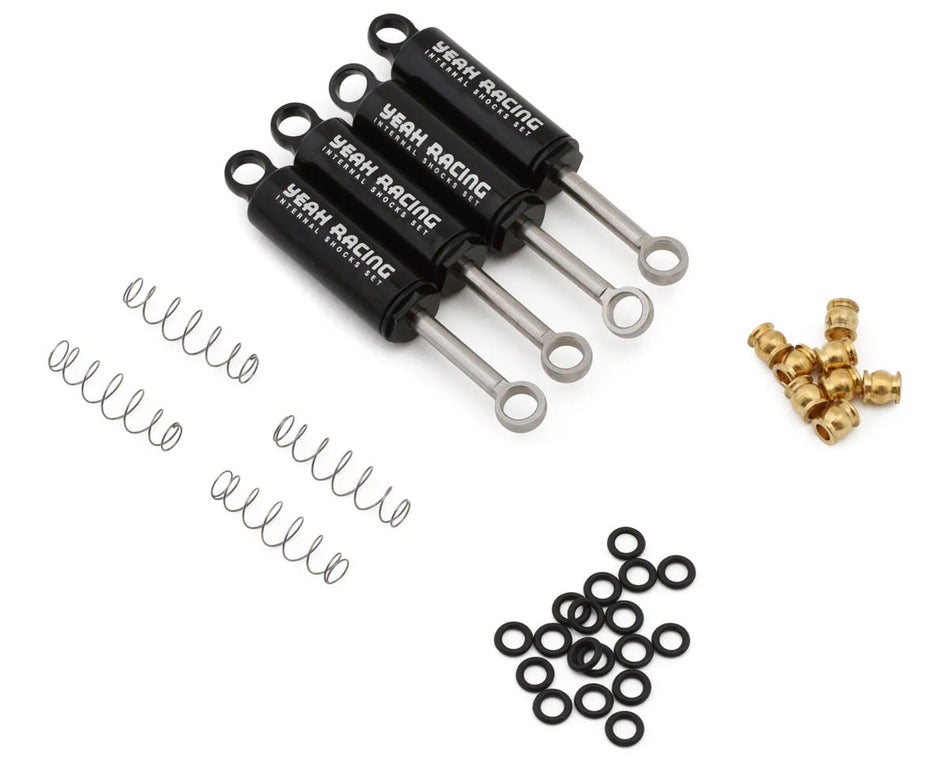 Yeah Racing Aluminum Oil-Filled Internal Spring Shock Set for Traxxas® TRX-4M® (Black) (4) (52mm)