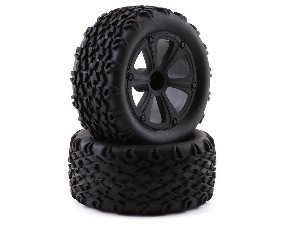 RedCat Pre-Mounted 1/10 Truck Tires and Wheels (black)