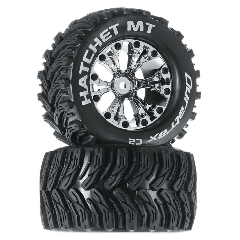 Duratrax Hatchet MT 2.8" 2WD Mounted Rear Tires, Chrome (2)