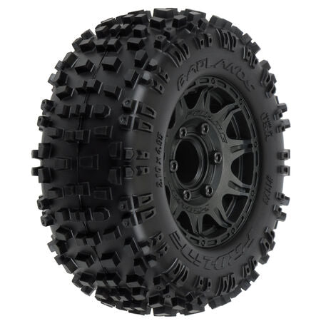 Proline 1/10 Badlands Front/Rear 2.8" MT Tires Mounted 12mm Blk Raid (2)