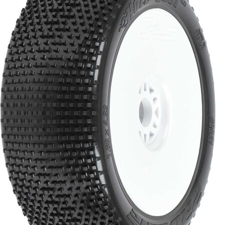 Proline 1/8 Hole Shot 2.0 S3 Front/Rear Buggy Tires Mounted 17mm White (2)