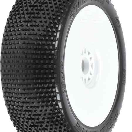 Proline 1/8 Hole Shot 2.0 S3 Front/Rear Buggy Tires Mounted 17mm White (2)