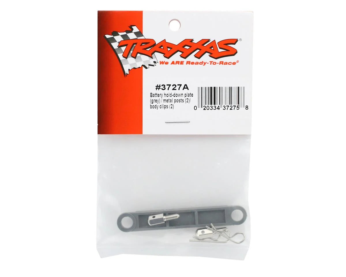 Traxxas 3727A Ersatzteile – Metallpfosten, Karosserie-Clips & Batteriehalterplatte (Grau)
