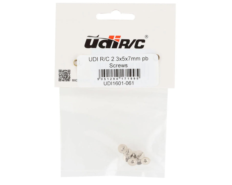 UDI R/C 2.3x5x7mm Philips Button Head Self-Tapping Screws (8)