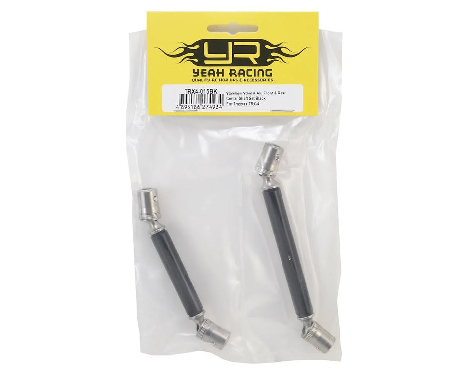 Yeah Racing Stainless Steel Front & Rear Center Shaft for Traxxas TRX-4 (Black)